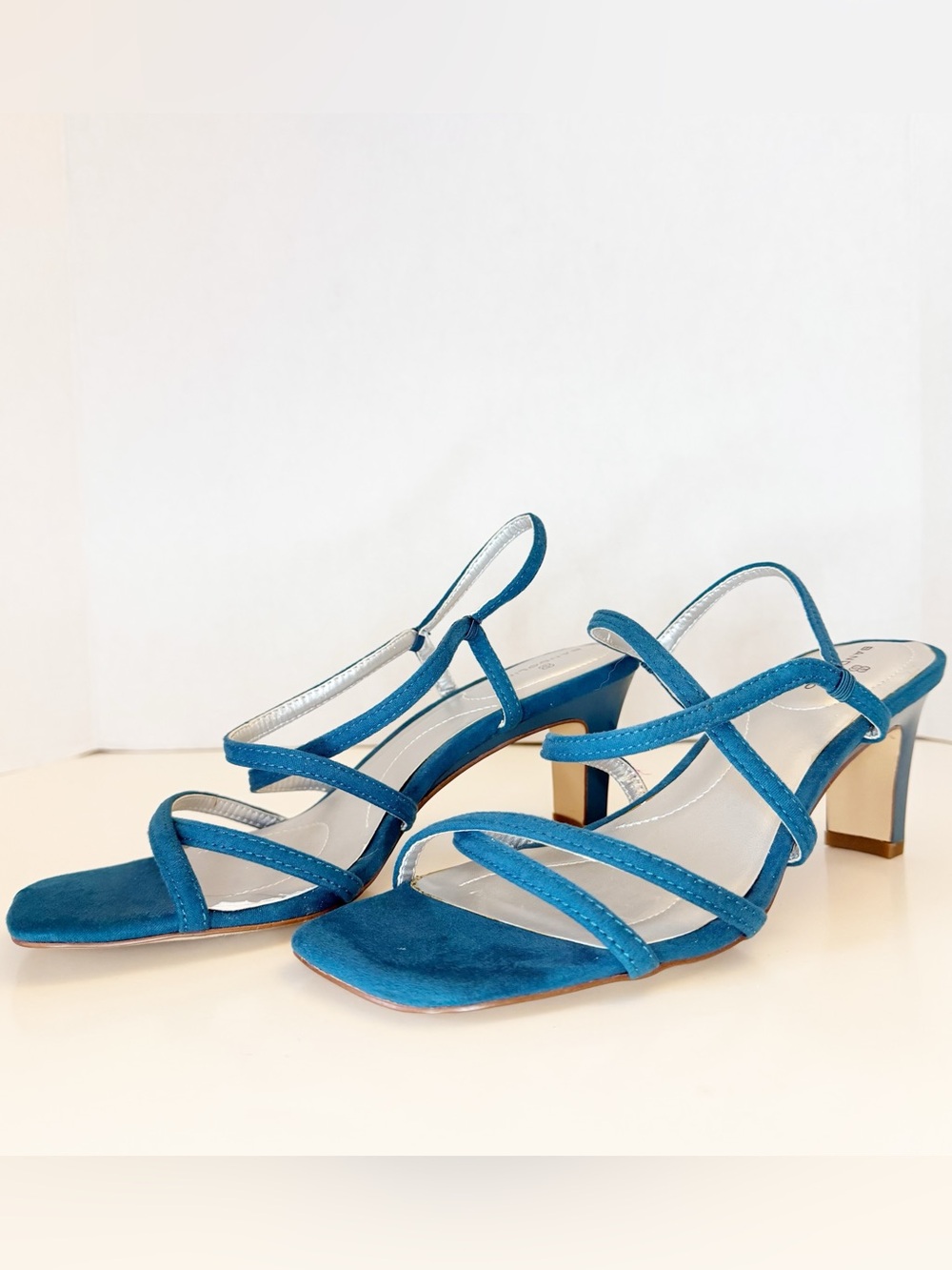 Bandolino Blue Strappy Block Heel Sandals